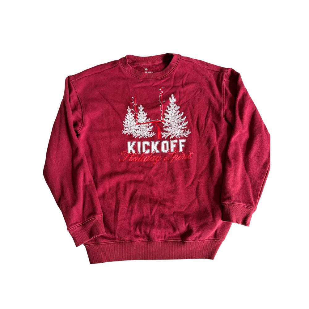 All in Motion Christmas Football Field Goal Sweatshirt Youth XL